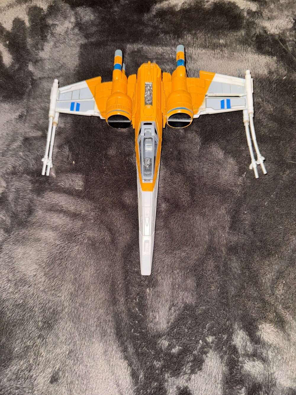 Star Wars X-Wing Fighter Toy Orange White Gray Plastic Vintage Collectible